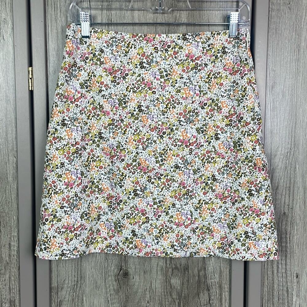 LOFT embroidered floral mini skirt women's 2